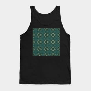 Teal Green Geometric Abstract Pattern Design Tank Top